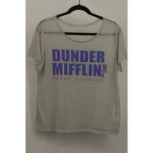The Office Women's Dunder Mifflin Paper Company T-Shirt Short Sleeve Size M Gray
